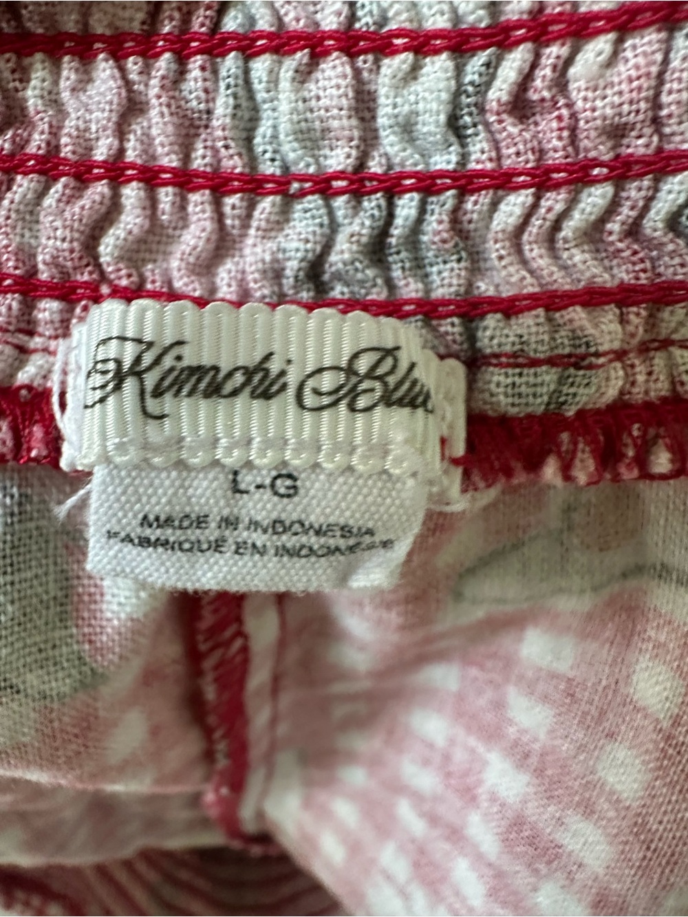 Kimchi Blue Linen Blend Red Gingham Picnic Print Pull-On Shorts Large - Picture 2 of 4